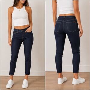 Hudson Jeans Nico Dark Deep Indigo Classic Mid-Rise Cropped Skinny Jeans Size 29